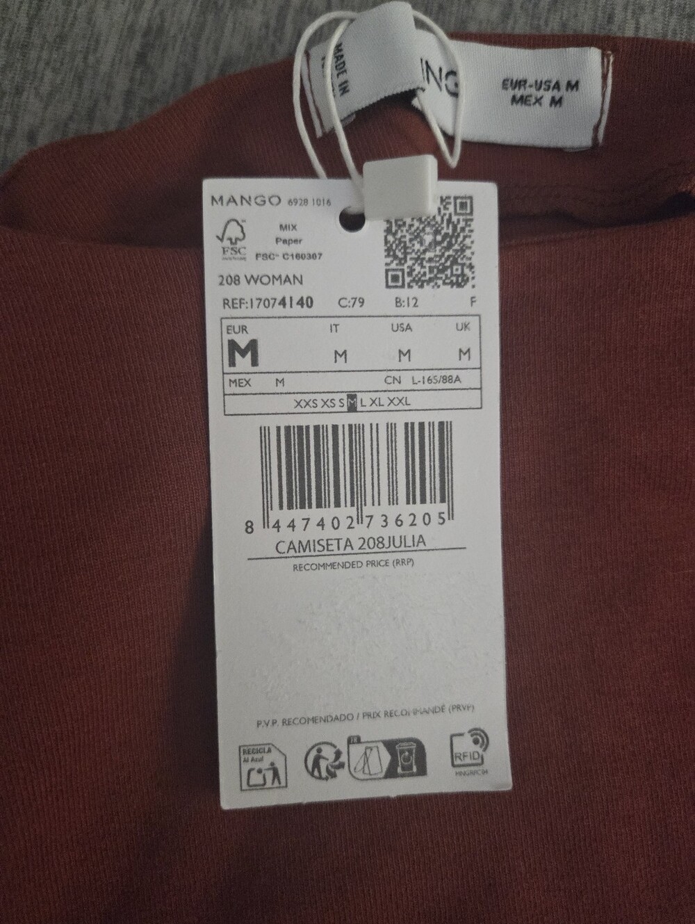 Mango Sleeveless Ribbed Mock Neck Top - Rust - Picture 2 of 3
